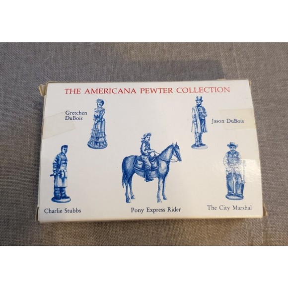 Vintage The Americana Solid Pewter Collection Pony Express 5 Figures 1992 new - Picture 2 of 10